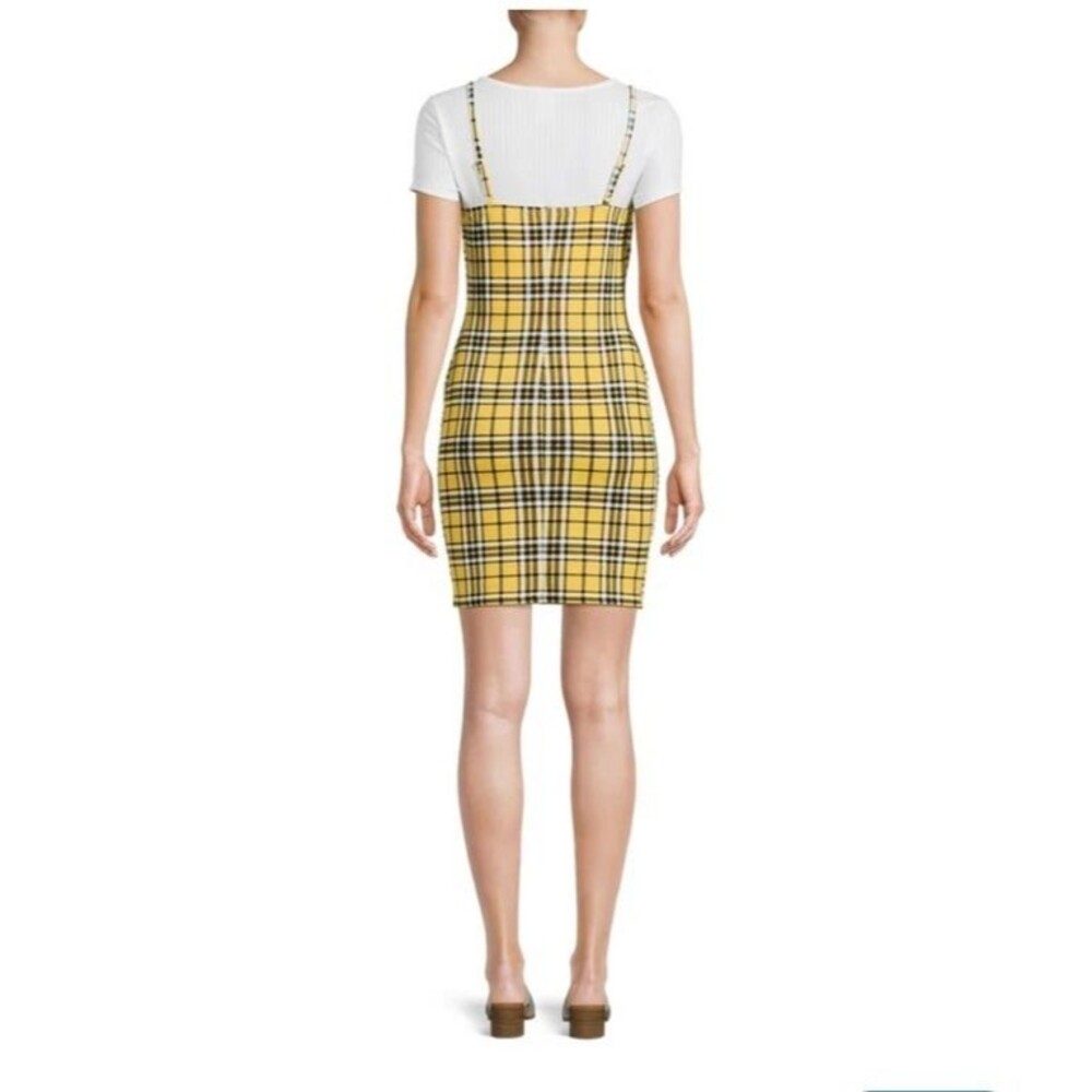Almost Famous one piece stretch plaid dress size L for juniors and teens NWOT